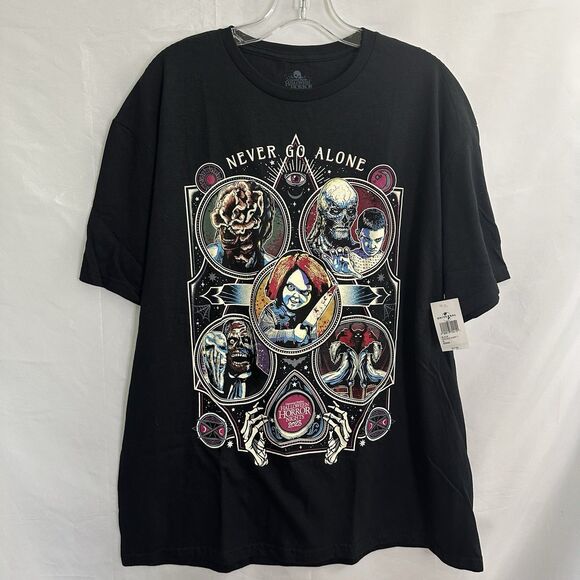 2023 Universal Studios Halloween Horror Nights Never Go Alone Shirt XL - Picture 1 of 7